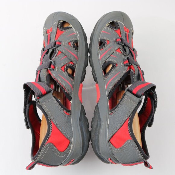 Merrell Womens Hydro Sandal Size 6 Gray Red Fisherman Water Shoe Closed Toe Flat - Picture 7 of 12